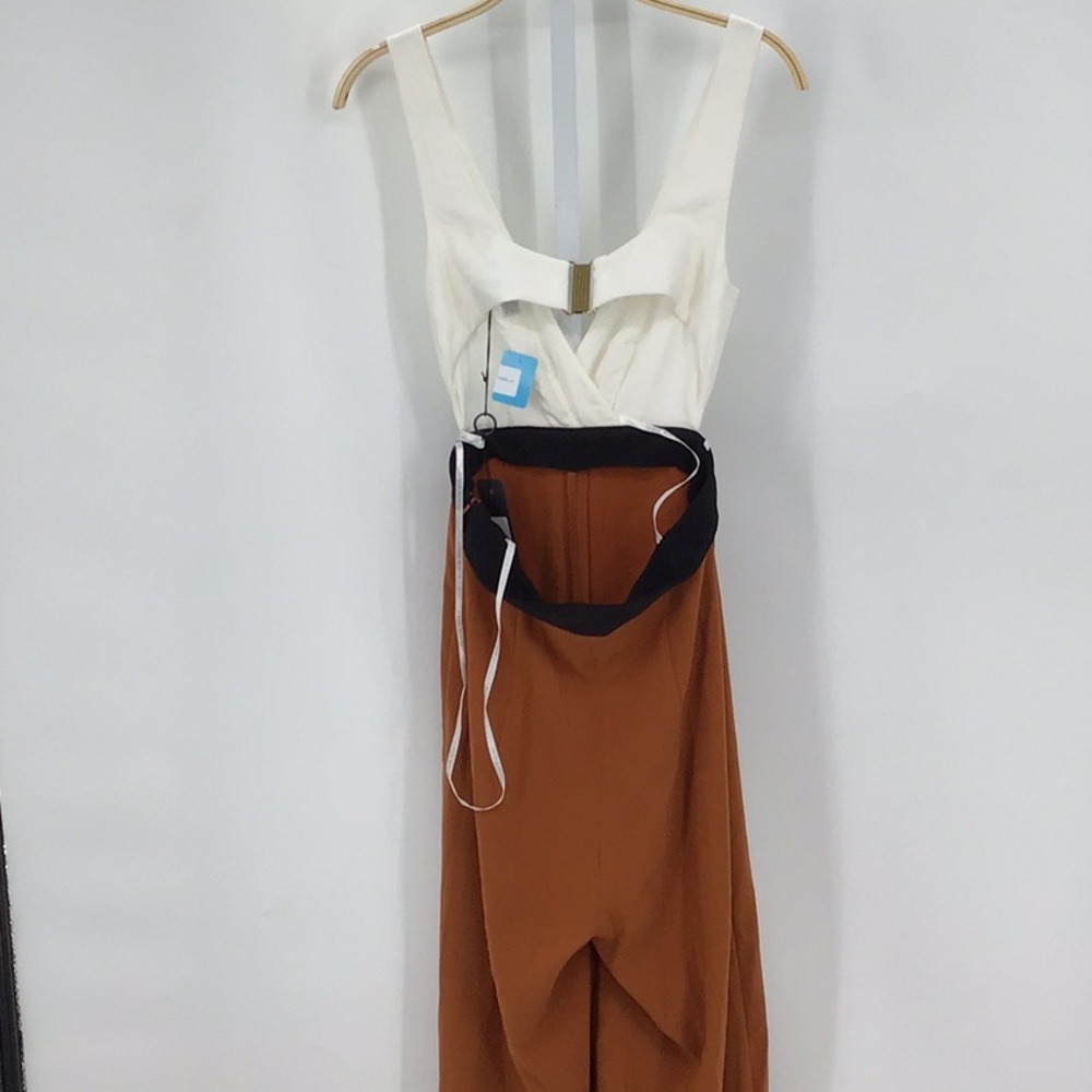 Black Halo White and Brown Jumpsuit - Picture 2 of 3